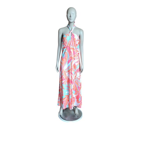 Boston Proper Pink, Blue and Orange Maxi Dress - Picture 1 of 6